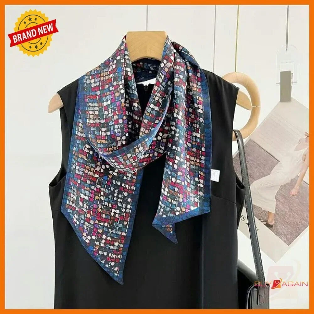 100% Mulberry Silk Scarf Hair Wrap Headband Handbag Accessory Necktie